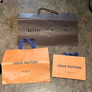 3empty different sizes Louis Vuitton shopping bags
